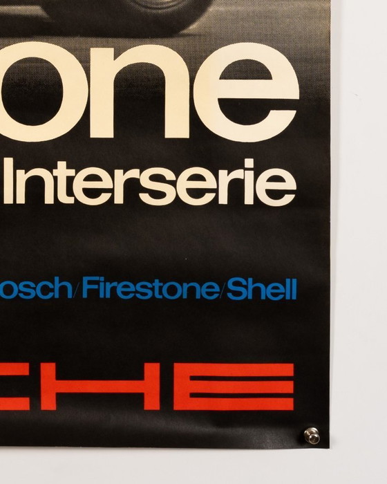 Image 1 of Porsche Silverstone Interserie 1972 – Originele vintage Porsche poster van Atelier Strenger – Mid-Century Modern – 102x76 cm