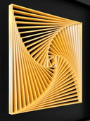 Decorazione murale a spirale gialla stampata in 3D – Opera d'arte geometrica incorniciata, scultura in PLA