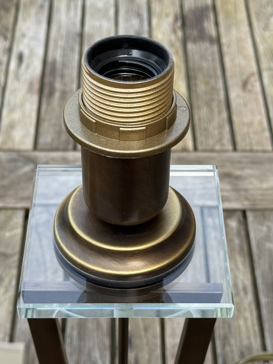 Image 1 of 🔷 UNICUM | Il Paralume Marina Bronze Table Lamp | Italian Design | Murano Glass | 1987-1995