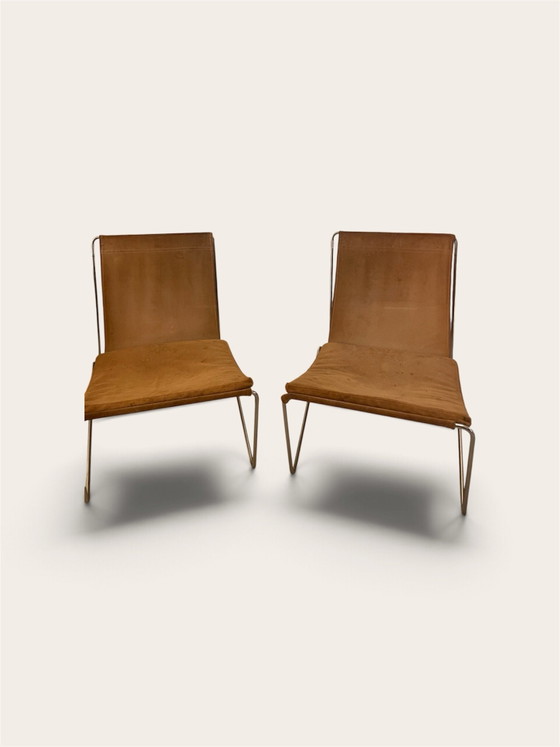 Verner Panton - pair of Bachelor seats, Chaises & fauteuils, Métal, Daim, Doré (photo 2 sur 5)
