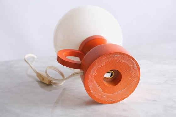 Image 1 of 2 lampes vintage en bois et verre