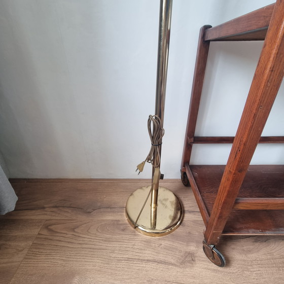 Image 1 of Antieke messing vintage vloerlamp – jaren 70 – Duitsland – zwenkarm
