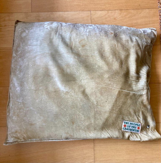 The People of the Labyrinths pillow with print, Textile, Beige (photo 6 of 6)