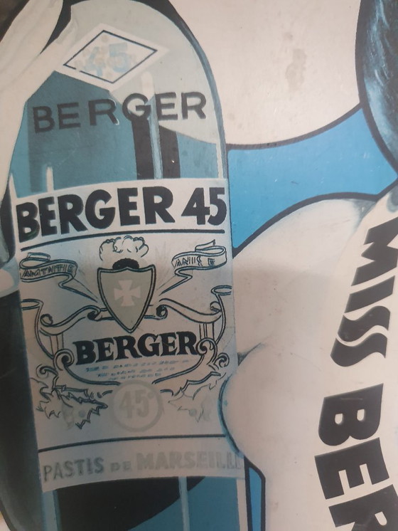 Image 1 of Vintage Miss Berger blikken silhouet – pin-up uit de jaren 50 – Pastis 45 – 46 cm