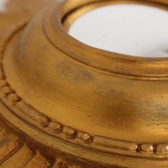 Image 1 of Vintage Houten Zonnespiegel Sunburst Convex Goud 46cm