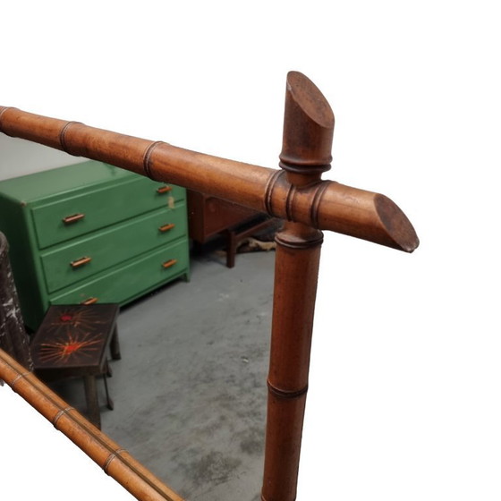 Image 1 of Grande specchio vintage in finto bambù