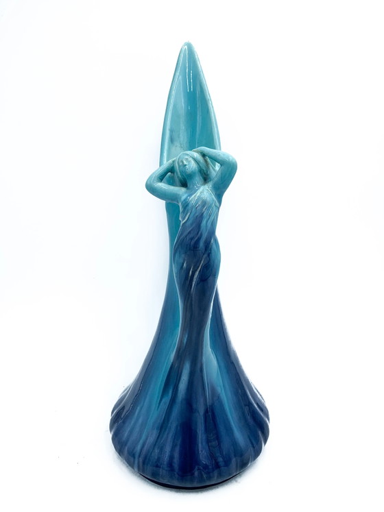 Vallauris blauwe keramische kan uit de jaren 50 – Beeldhouwkunst, Keramiek (photo 2 of 10)