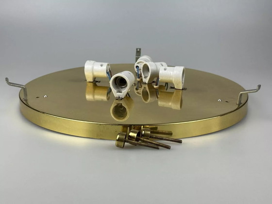 Image 1 of Lámpara de techo de los años 60 y 70, plafón empotrado de cristal de hielo Hillebrand