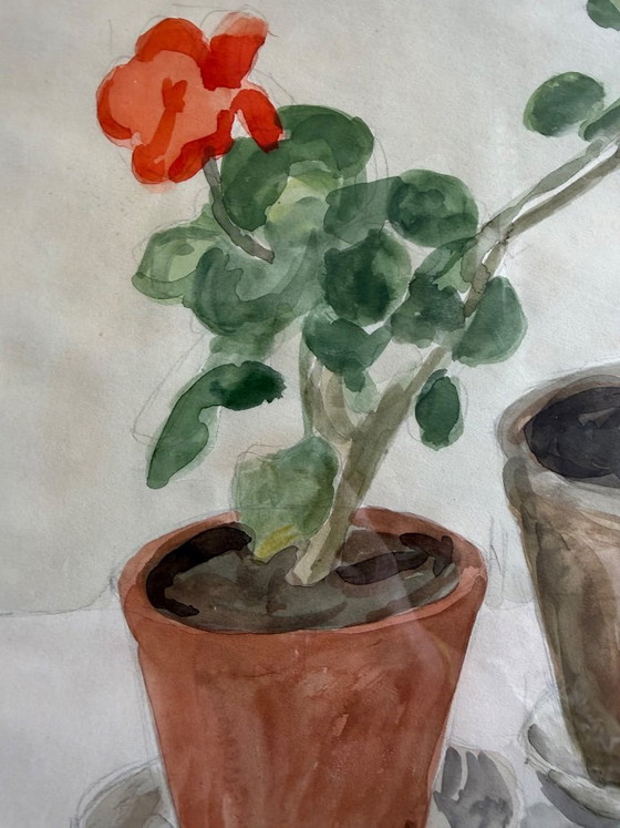 Geranium – Tor Norling, Paintings & Drawings, Glass, Paper (photo 2 of 5)