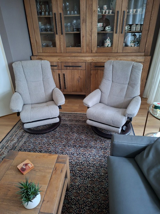 Image 1 of Set Stressless Mayfair Medium Power leg + accu fauleuils met elektrische relax:
