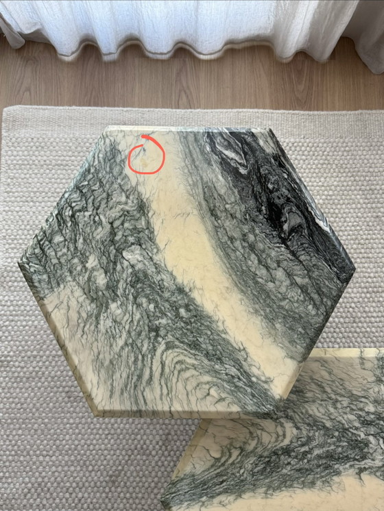 Vintage Marmeren Salontafel Set – Marble (photo 12 of 12)