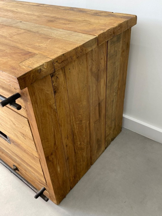 Image 1 of Industrial recycled wood TV cabinet 203 cm