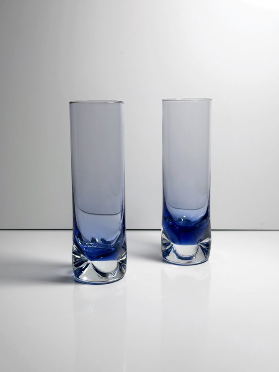 Image 1 of 6 Vintage Murano Glas Trinkgläser Violett Lila Dellen Bubble Brutalist 60er 70er Arti Vetro Kristall Italien Highball Longdrink 