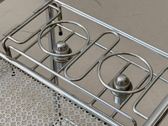 Image 1 of French Art Deco bar trolley with removable oil lamps, 1940s