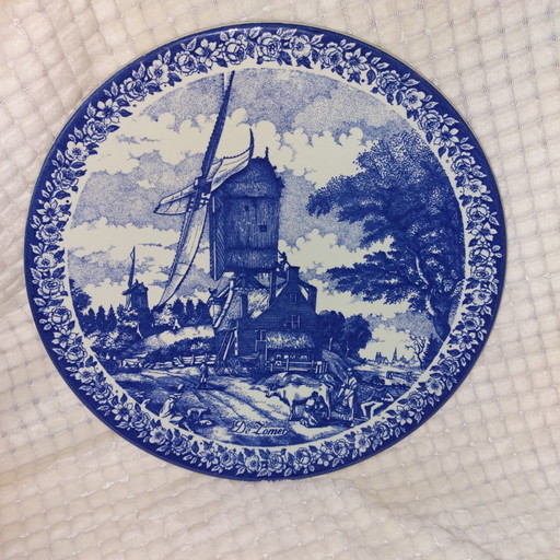 Delfts blauw sierbord seizoen de zomer