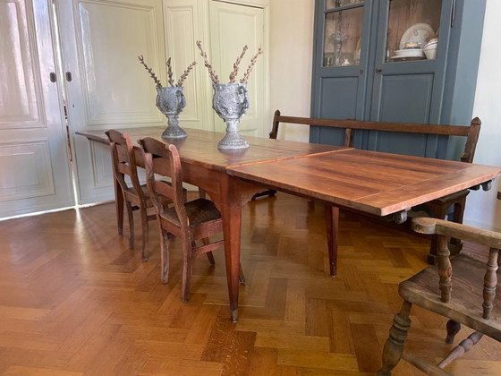 Tavolo da fattoria allungabile Tavolo da pranzo antico francese XIX secolo – Tavoli da pranzo, Legno (photo 3 of 25)