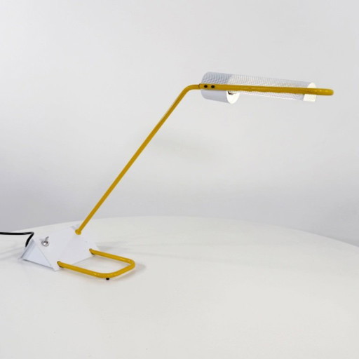 Gelbe Schreibtischlampe aus Kerzenholz, 1980er Jahre