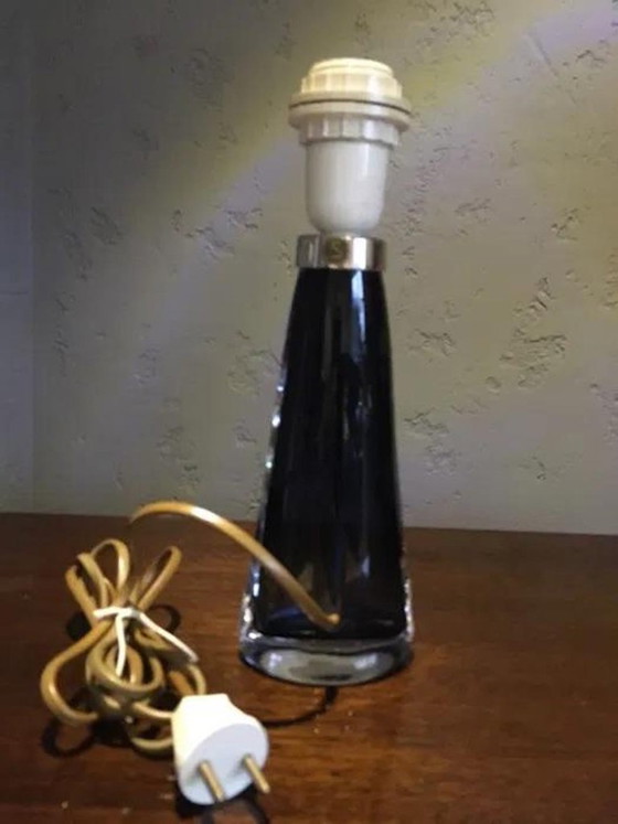 Carl Fagerlund for Orrefors RD 1566 glass table lamp, 1960s, Metal, Transparent (photo 4 of 6)