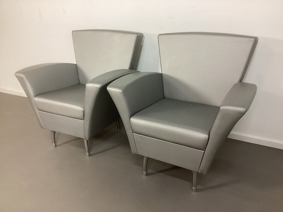 Image 1 of 2 poltrone vintage degli anni Novanta in argento