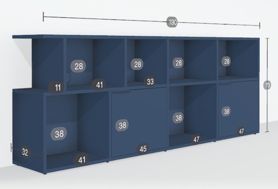 Image 1 of Tylko Sideboard in Midnight Blue with Doors