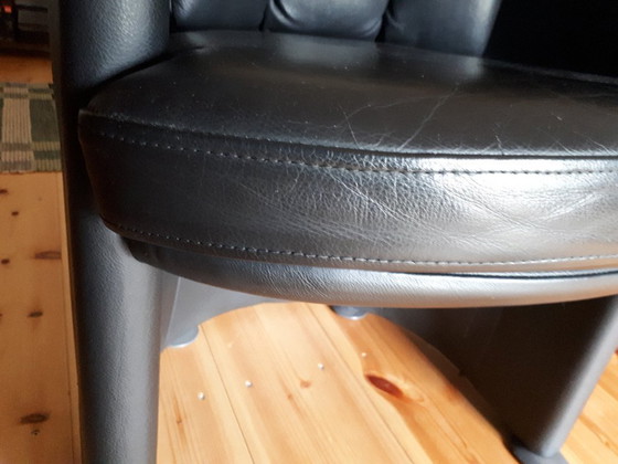 Image 1 of Four Rolf Benz armchairs in black leather