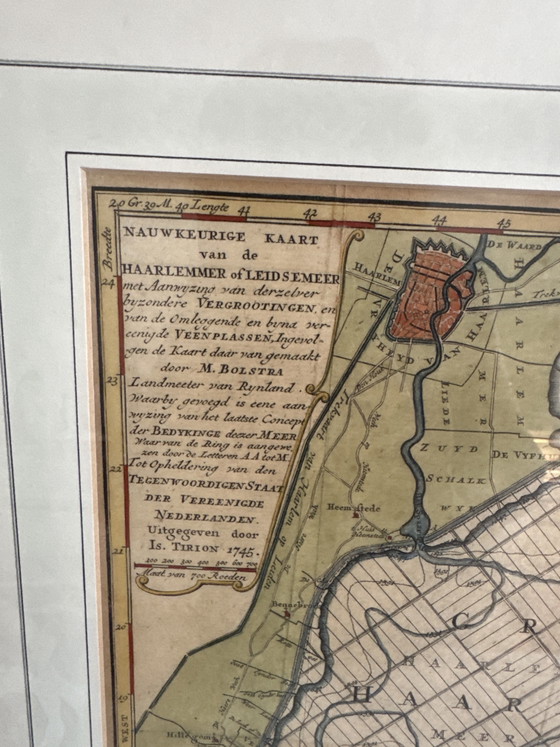 Incisione su rame colorata a mano, Tirion anno 1745, con certificato. – Litografie e stampe, Glass, Paper (photo 4 of 5)