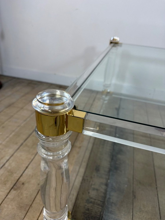 Image 1 of Tavolino da caffè Hollywood Regency in altuglass e vetro, anni '70