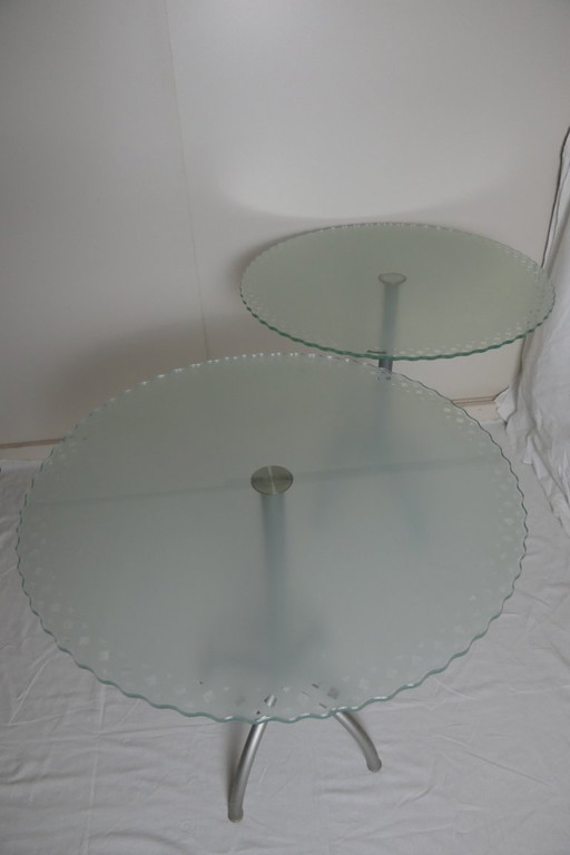 Conjunto de mesas de cristal de diseño italiano vintage Rimadesio