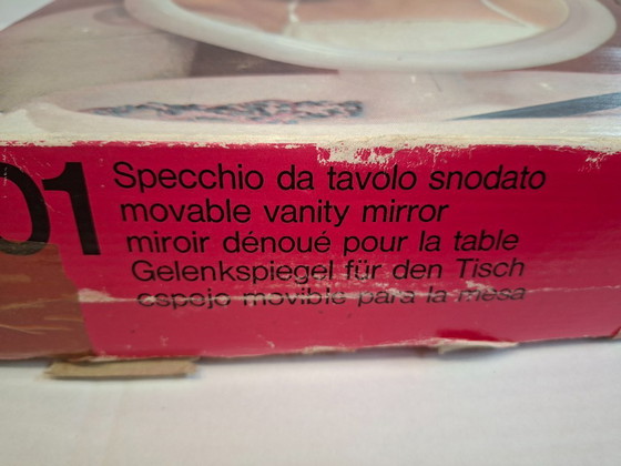 Image 1 of Specchio da Tavolo Vintage Gedy Design - Modello "Sylvie" - Rosso Space Age '70