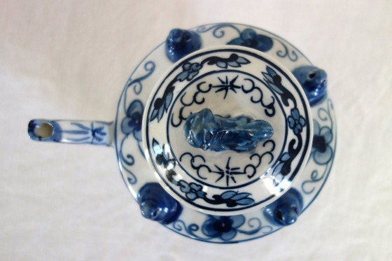 Chinesische Teekanne, frühes 20. Jahrhundert, Tischdekoration, Keramik, Weiß, Aziatisch (Foto 4 von 11)