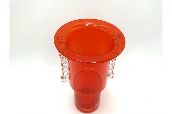 Image 1 of Vaso in vetro vintage rosso, vetreria Tarnów, Polonia, anni '70