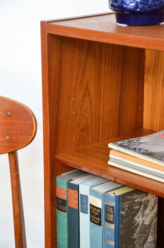 Image 1 of Vintage open bookcase, mid-century teak sideboard, Hundevad