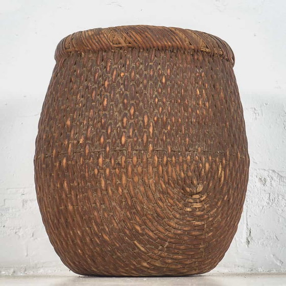 Antique fisherman basket (c.1900) #9, Decorative Objects, Wicker, Brown, Rustic (photo 10 of 12)