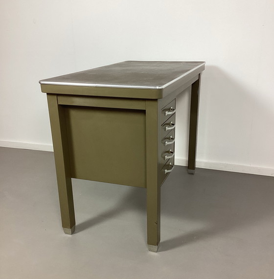 Image 1 of Vintage Ahrend Oda jaren dertig Bauhaus bureau buro groen 