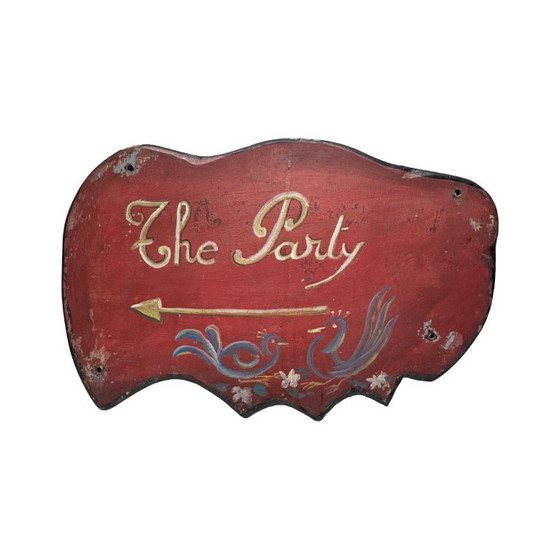 Image 1 of Cartello dipinto vintage The Party, anni '80