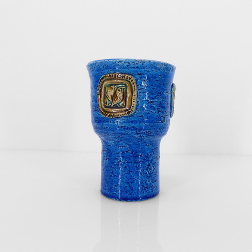 Rimini Blu ceramic mug vase by Aldo Londi for Bitossi Italy 1970