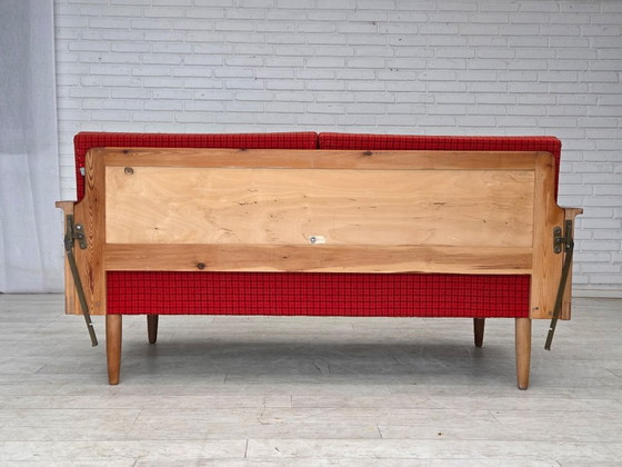 Image 1 of Sofá-cama con brazos abatibles danés, década de 1970, de Illum Wikkelsø, lana para muebles.