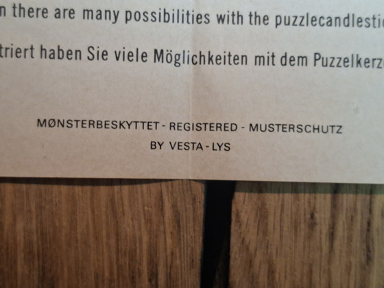 Image 1 of Zeldzame Mid Century modulaire Deense kandelaars