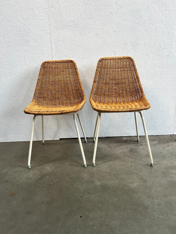 Image 1 of Tweetal vintage rotan stoelen, Dirk van Sliedregt, 1960's