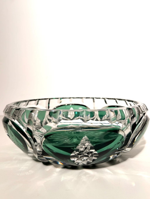 Bol de cristal tallado Val Saint Lambert – Verde esmeralda – tafelwaar (photo 2 of 5)