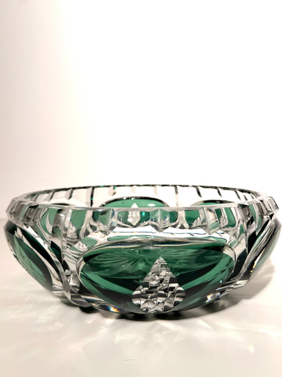 Bol de cristal tallado Val Saint Lambert – Verde esmeralda – Vajillas (photo 2 of 5)