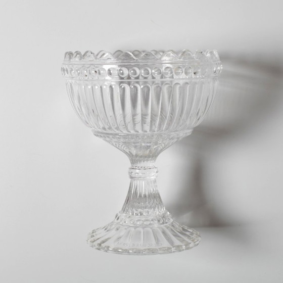 Image 1 of Vintage Traditional Finnish Clear Pedestal Bowl Marimekko / Iittala / 2000s
