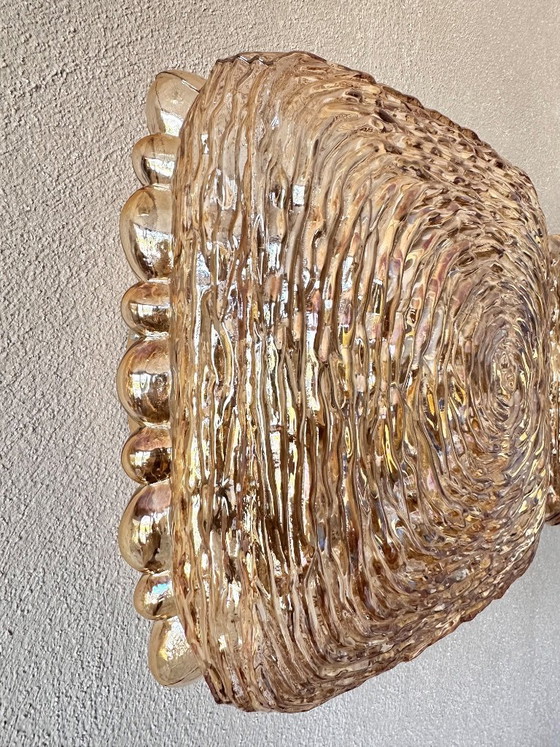 Image 1 of Vintage amber glas muurlampen
