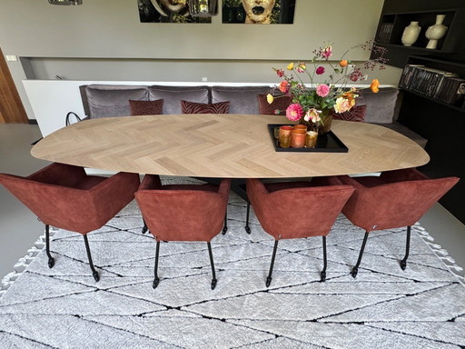 Dining table Table du Sud Danish oval 280x120, 4 x DYYK dining chair