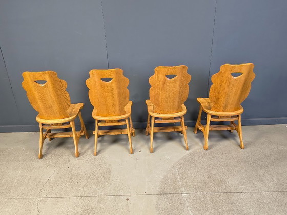 Image 1 of Chaises de salle à manger rustiques vintage, ensemble de 4 - années 1960