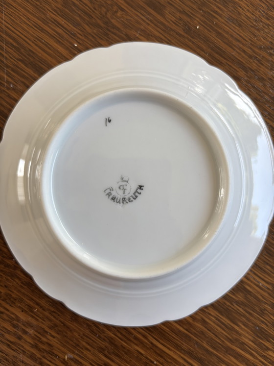 Antieke Fraureuth Porseleinen Gebakset / Dessertset (12-delig) – Ca. 1900 – Servies, Porcelain (photo 7 of 7)