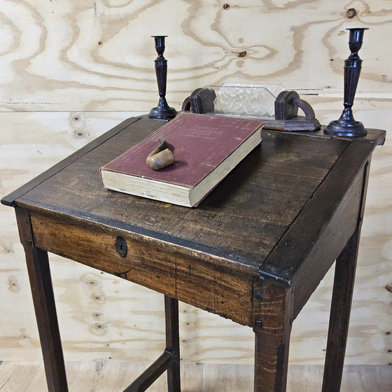 Image 1 of Atril / escritorio antiguo de madera de roble (siglo XIX) / escritorio de oficinista