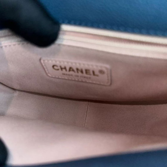 Image 1 of Chanel Coco Curve Cuba - Caviar Medium Quilted Dark Blue Gold Hardware Series 23