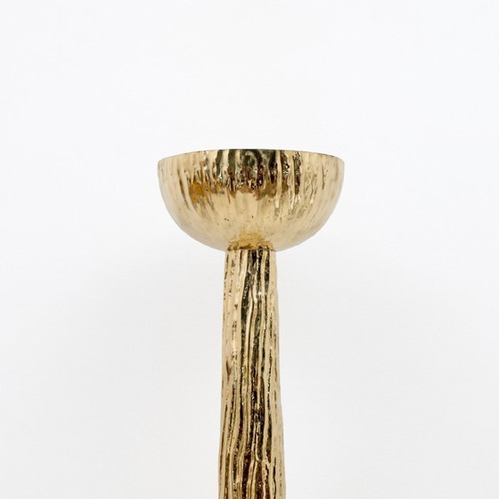 Image 1 of Vloerlamp van gehamerd messing in fakkelstijl, Italië