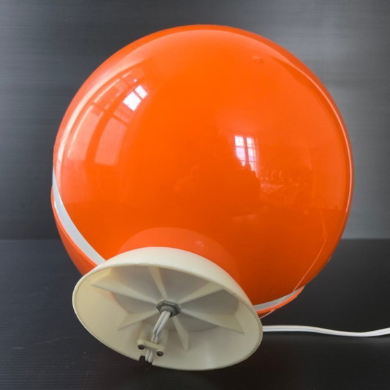 Image 1 of PAIRE DE LAMPES VINTAGE 1960 SPACE AGE PLASTIQUE ORANGE & BLANC 60S ANNEES 60